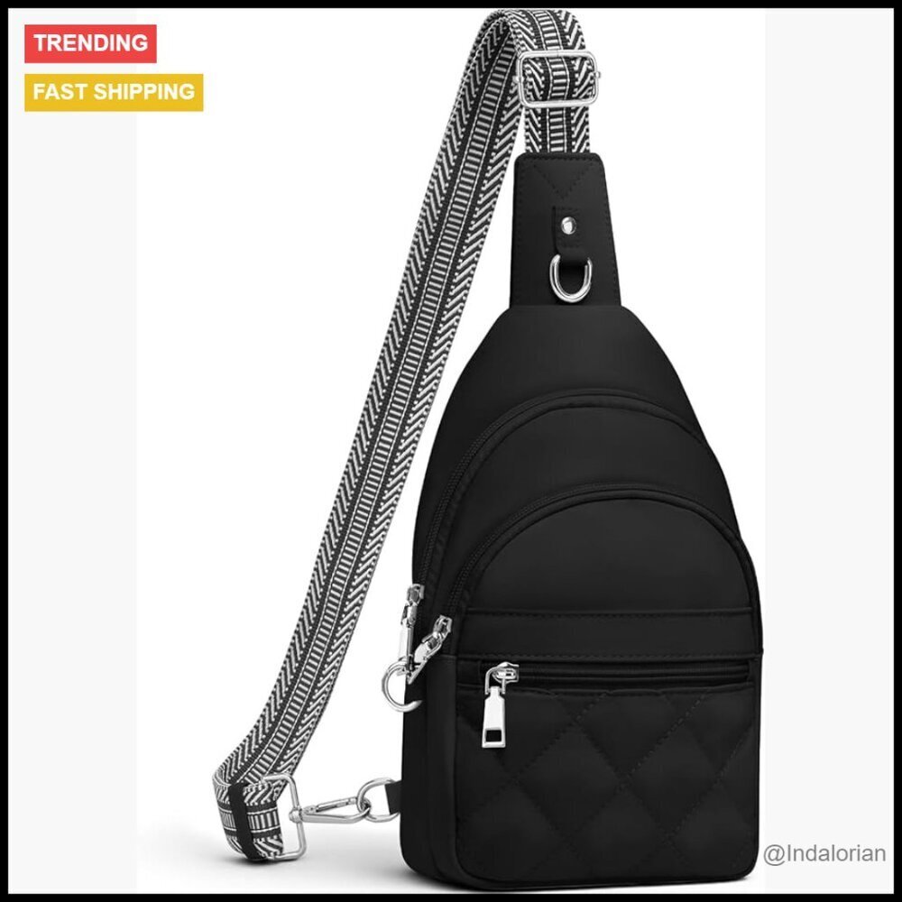 Anti-Theft RFID Sling Bag Nylon Crossbody Purse Puffy Travel Backpack